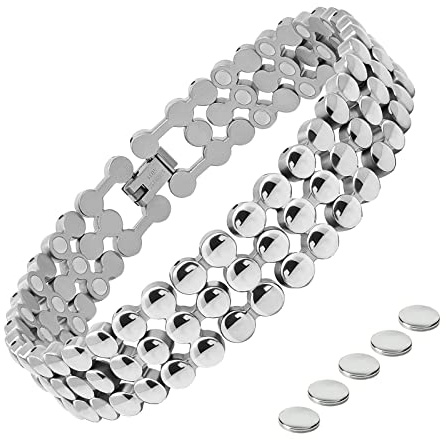 JEROOT 3 x styrka magnetarmband för kvinnor, magnetiskt armband magnetfältsterapi handledsmärtlindring svullnad hälsa magnetarmband med