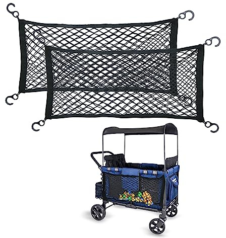 2 Stück Gepäcknetz Kinderwagencknetz, Strapazierfähig Kinderwagen | Gepäcknetz Dehnbar Kinderwagen Gepäcknetztasche für große Kapazität Kompatibel mit WONDERFOLD Allen Modellen der W-Serie