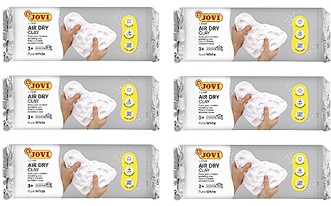 Jovi Air Dry - Pasta Blanca para Modelar, Paquete de Arcilla Blanca, 6 unidades de 500 gr, 3 kg, Masa de Modelar Secado al Aire, Manualidades para niños (P85/6)