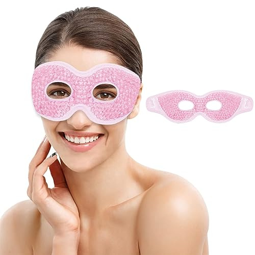 SJBAUTYO Kühlende Augenmaske mit Gel-Gelperlen für heilende Kältetherapie bei geschwollenen,müden Augen und Augenringen,Ideal für angenehme Kühlung der Augenpartie