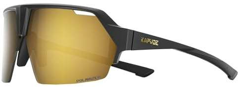 KAPVOE Polarisiert Fahrradbrille mit 2 Wechselgläser Herren Damen Sport Radsport Radfahren MTB Sportsonnenbrille Radbrille Sportbrille Fahren Baseball Laufen Golf Volleyball Angeln K107