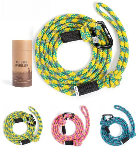 Hundeleine 2m reflektierend, robuste Hundeleine für mittel & große Hunde, Nylon Leine mit Aluminium Sicherheitskarabiner, reißfest, Anti-Zug Hundeleine, Trainingsleine, Seeblau