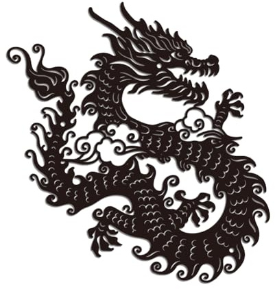 WADORN Wandkunst Metall Chinesischer Drache, Moderne Kunst Eisen Chinesischer Drache Wandkunst Dekor Für Zuhause Dekoration Für Die Veranda Badezimmer Büro, Chinesische Drachen