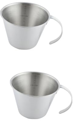 Garneck 2 Piezas vaso medidor de acero inoxidable tazas medidoras reposteria taza medidora de laboratorio taza de té con leche herramienta de laboratorio copa de recogida de muestras