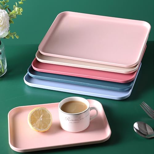 CINY 6PCS Multicolor Plastic Activity Tray, Rectangular Plastic Tray, for Dining, Cafeteria, Hotel, Fruit and Snack Plates, Kindergarten Plates, Storage Toys, School, Classroom, DIY Projects