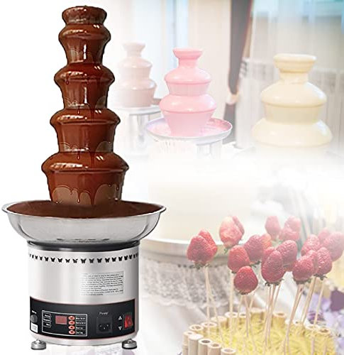 KLYDBMYT Macchina per Fontana di Cioccolato, Macchina Commerciale per sciogliere Il Cioccolato, Adatta per Buffet, Pasticceria (5 Livelli)