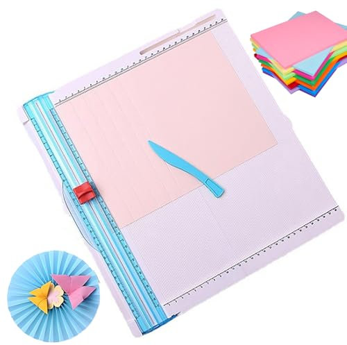 Planche de Découpe en Plastique pour Papier, Outil de Pliage Et de Coupe, Coupe Jusqu'à 10 Feuilles de Papier Simultanément, Largeur de Coupe : 31 Cm, Épaisseur : 1 Mm, Lame Coulissante