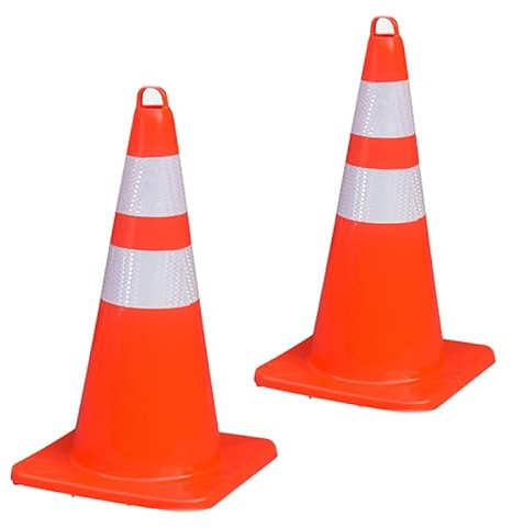QYDZSHOP Wind Resistant Traffic Cone, 70CM Road Safety Reflective Traffic, PVC Material, With Lifting Ring, High-brightness Reflective Film, for Construction Traffic Parking