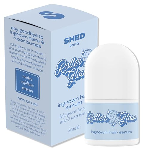 Roller Glow Ingrown Hair Serum for Women — AHA, BHA, PHA Exfoliant After Shave Care — Razor Bump Solution for Bikini Line, Legs & Underarms — Aloe Vera & Niacinamide Skin Soother — 30ml Roll-On