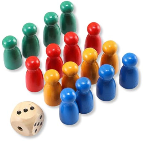 LONZIKP Set di 1 Dado e 16 Pedine in Acrilico per Giochi da Tavolo e di Dadi