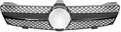 Vordere Kühlergrill Für Mercedes Für Benz CLS-Klasse W219 CLS350 CLS500 05-08 Stoßstangengrill AMG GTR Style Obere Gitter Chrom Silber Diamanten Stil(Glänzend schwarz)