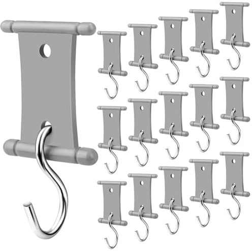 Asyduey 16 Pezzi Ganci per Tende da Sole per, Ganci per Tende da Sole, Supporti per Luci per A Doppia Faccia Ganci per Tende da Sole Gancio di Supporto per Luci Grigio
