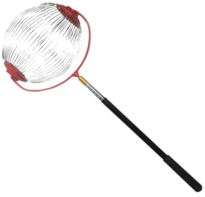 Generisch Recolector de nueces de acero inoxidable con mango telescópico, recogedor ajustable y ergonómico, recogedor de castañas y recogedor de frutas para nueces, manzanas, peras, castañas, nueces