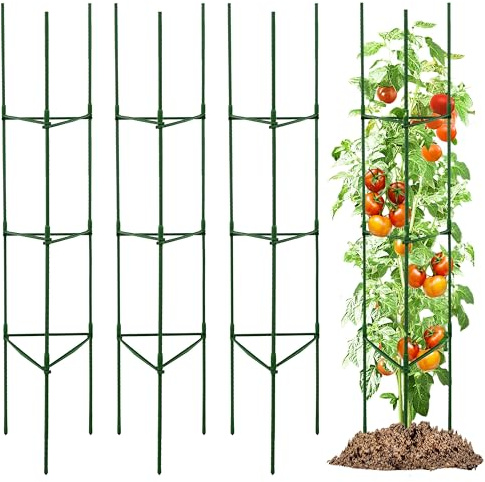 Tomaten Rankhilfe 4 Stück 160cm, Verstellbare Rankhilfen für Kletterpflanzen, Stabile Metall Rankgitter Garten für Tomaten, Gurken, Rosen & Bohnen, Rostgeschützt Pflanzenstütze Set