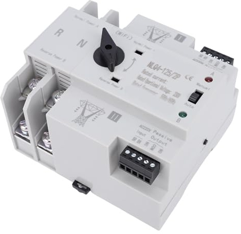 Cocoarm Interruptor de Transferencia Manual Automático de Doble Potencia, Control WiFi, Interruptor de 63A, Fuente de Alimentación Confiable para el Hogar, Fábrica, Usuario de Laboratorio