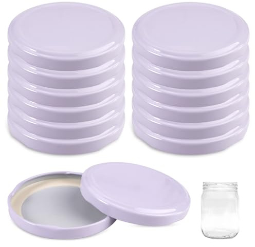 12 Pezzi 70mm Coperchi Twist-Off in Metallo,Capsule per Barattoli di Vetro