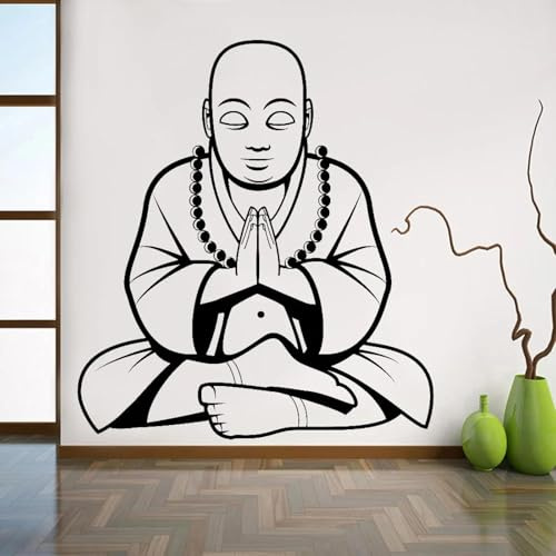 YAODANGM Stickers muraux Bouddha, stickers pour salon, stickers muraux en vinyle pour fenêtres, décorations pour la maison, studio de yoga, stickers muraux pour salle de méditation.
