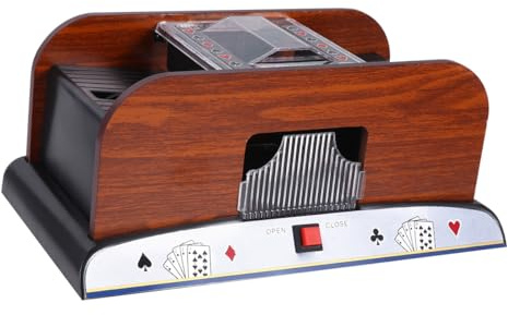 Garneck Elektrischer Automatischer Kartenmischer und Kunststoff mit Knopfbetrieb für Spielkarten Schwarzes Zubehör für Brettspiele und Pokerwettbewerbe