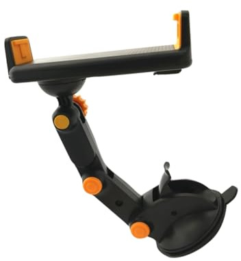Lurrose Soporte para Teléfono Móvil y Tablet para Coche Rotación Ajustable y Base Antideslizante, Diseño Compacto Negro para Consola Central del Automóvil