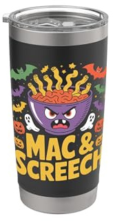 Lustiges Halloween-Mac- und Kreisch-Design Doppelwandiger Edelstahl-Thermobecher
