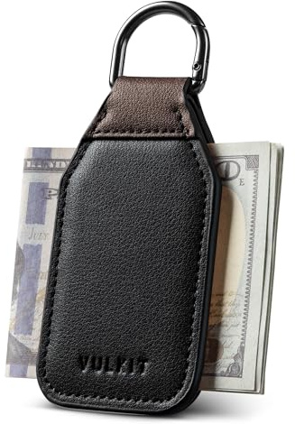 VULKIT Pince à Billets Magnétique avec Anneau Porte-clés, Pince à Billets en Cuir, Pince à Chapeau Magnétique Multifonction pour Argent et Clés