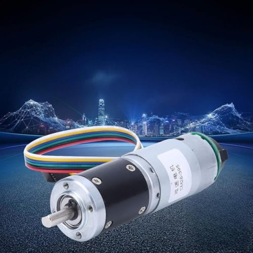 YWBL-WH Växelmotor med Kodare Metall DC-växelmotor 12V 330RPM Stabil Växellåda 37W med Anslutningskabel för Smarta Hemutrustning Robotics -projekt