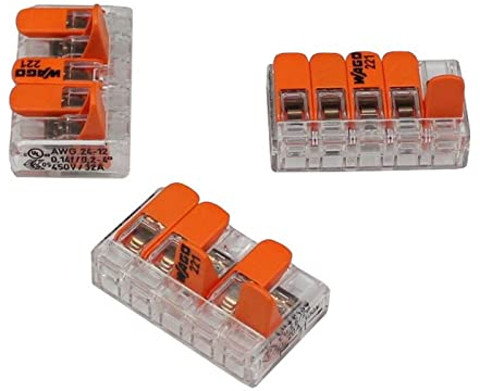 5x Wago Morsetto 221-415 32A 450V Terminale di collegamento 5-polo Con leva