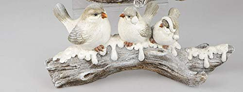 Small-Preis Große Vogelgruppe 3er Gruppe auf AST 50 cm Winter Vogel wetterfest Haus Garten Dekoration (3er)