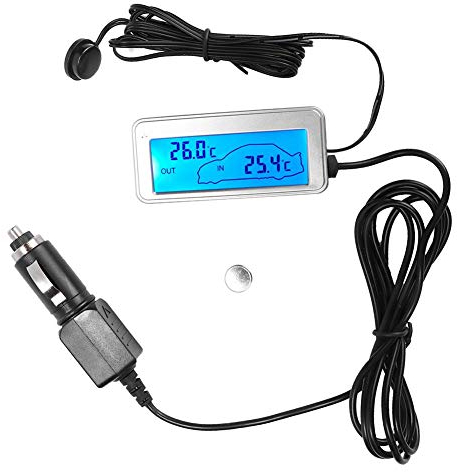 Auto-Thermometer innen außen, digitales 12-V-LCD-Display Innen-Außen Empfindlichkeit Thermometer Temperaturmesser