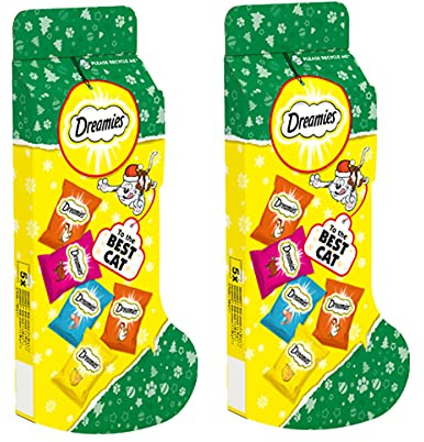 Dreamies Katzensnacks für ausgewachsene Katzen, 5 x 30 g Beutel (2 x Strümpfe)