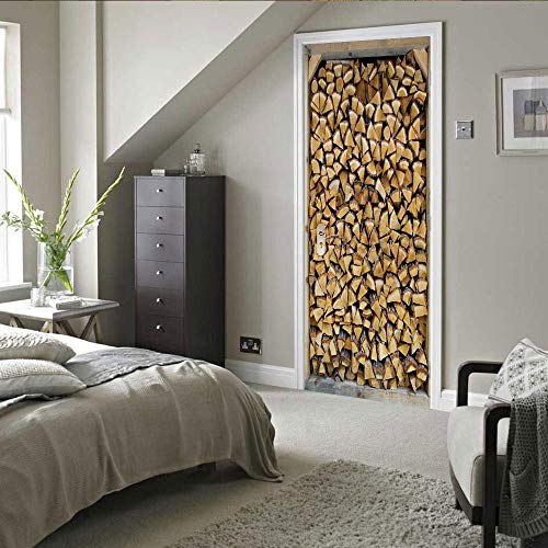 Xxellie 3D Selbstklebend Türtapete Dreidimensional Holz Kreativ 60X200Cm Türfolie Selbstklebend 3D Türposter Türaufkleber Türtapete Door - Fototapete