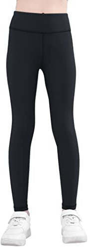 Enfant Fille Legging de Sport Gym Fitness Yoga Pantalons Serre Extensible Legging 5-14 Ans Fille Danse Jogging