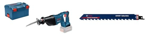 Bosch Professional GSA 18 V-LI - Sierra sable a batería (sin batería, en L-BOXX) + 1x Hoja de sierra sable Expert `Hollow Brick` S 1543 HM (Bloque de construcción de poroton, 240 mm, accesorios)