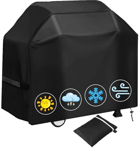 Grillabdeckung Wetterfest, Oxford Abdeckung Grill 145 x 61 x 117 cm | Grill abdeckhaube, Srapazierfähig, Oxford-Gewebe, Winddicht, Staubschutz, Reißfest und UV-Schutz, mit Aufbewahrungstasche