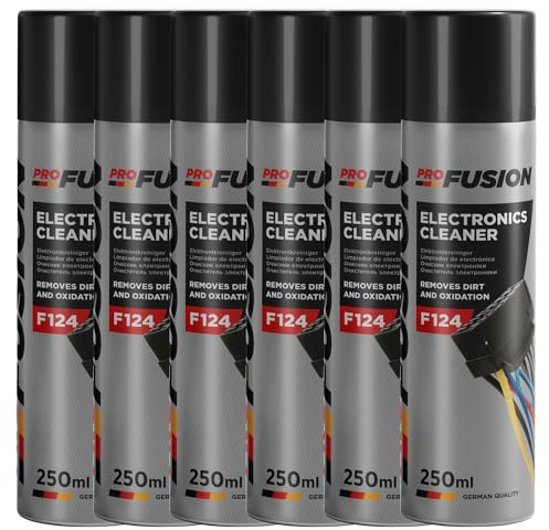ProFusion Limpia Contactos Electrónicos Pack de 6 - Elimina el Aceite y la Grasa - Rápida Evaporación - Protege contra Las Chispas y el Desgaste - Limpiador para Componentes Electrónicos - 250 ml