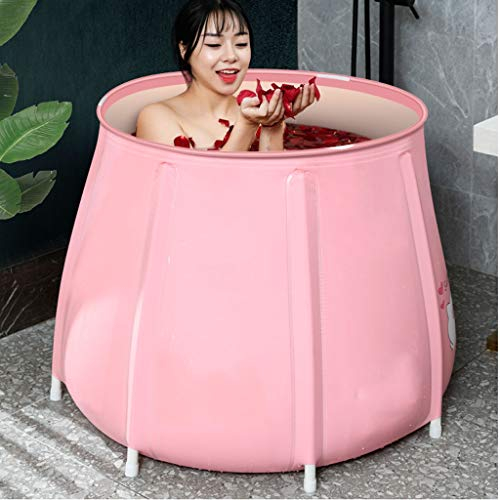 Tragbare Badewanne Erwachsene Einweichen Badewanne Badezimmer Badewanne Badewanne Barrel Freistehender Badeeimer Tragbarer Faltbarer Erwachsener Ältester Großer Duscheimer Rutschfester Haushalt No-Sil