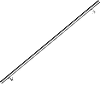 Vigevee Main courante en acier inox 150 cm, rampe d'escalier main courante murale mur escalier avec support mural et embouts, rampe d'escalier intérieur et extérieur pour escalier, balustrade, balcon