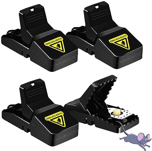 DOANTE 4 Pezzi Trappola per Topi,Clip Riutilizzabile trappole del Ratto,Esche per Topi,trappole per Topi Interno,Struttura della Fibbia Altamente sensibile progettata,per cucine,Giardini,Cantine