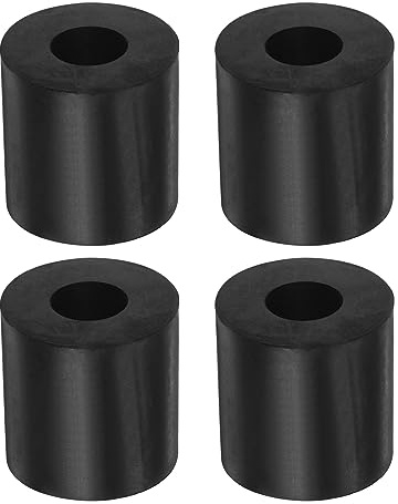 sourcing map 4Stk Gummi Unterlegscheiben Gummi Abstandshalter 40mm AD 16mm ID 40mm Dicke Neoprene Runde Schwingungsdämpfer Pads Isolator Buchsen Distanzhülsen für Autos Boot Zubehör Schwarz