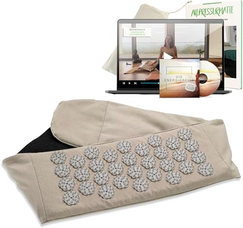 BACKLAXX® Akupressur Gürtel mit 736 Nadeln, Lendengürtel für den Rücken | Akupressur Lendengürtel 122x18x2,5 cm mit Klettverschluss & Tasche, Halbleinen & Baumwolle, wie Stachelmatte für den Rücken
