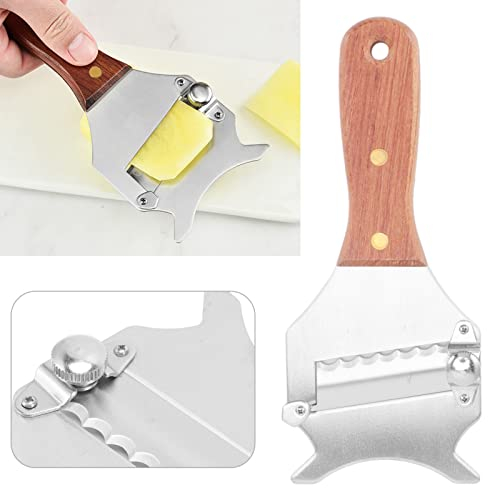 Uadme Rallador de trufas, hoja ondulada, mango de madera, acero inoxidable, cepillador, rallador de queso, cortador para el hogar