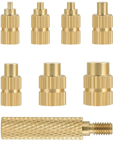 Faankiton Heat Set Insert Tips, Soldering Iron Tips 3D Printer Parts, Brass Soldering Iron Melting Aid Tips for Threaded Inserts M2/M2.5/M3/M4/M5/M6/M8 Compatible with T18 ST 900M FX888D FX600 WLC100