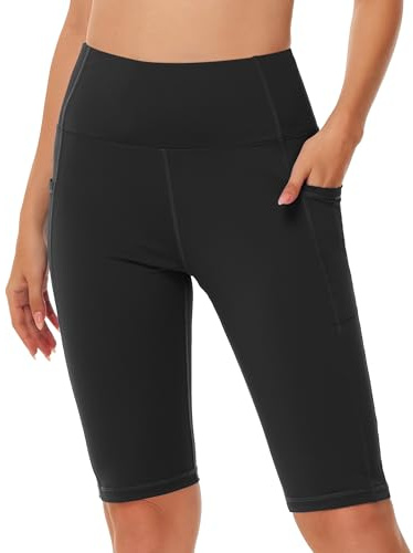 MIVEI Women's High Waisted Long Swim Shorts - 12 Tummy Control Swim Capris Bottoms Pant Swimwear Board Shorts with Liner