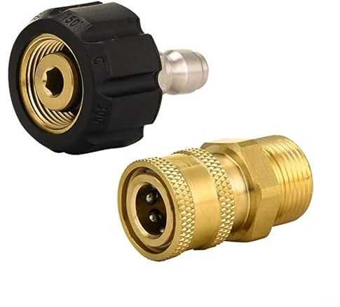 Hochdruckreiniger-Adapter-Set, Top-Hochdruckreiniger-Kupplung, Hochdruckreinigungs-Adapter-Kit M22, 14 mm auf 1/4 Zoll Schnellanschluss-Zubehör