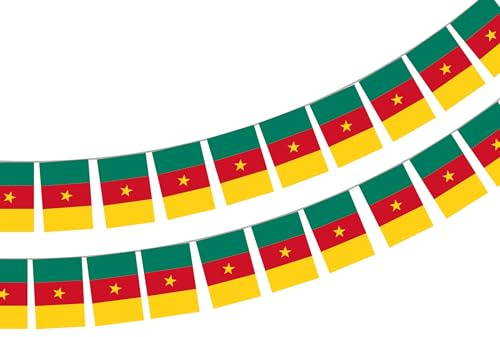 Kamerun-Flagge, 40 Stück, Kamerun-Flagge, Girlande, 11,4 m