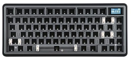 EPOMAKER CIDOO ABM081 Stella Kit de Teclado Mecánico con Pantalla TFT 1,14p. Gasket Kit Barebone Gaming inalámbrico/Bluetooth/USB-C, Via, Hot Swap, para PC/Mac (Negro, No Switch)