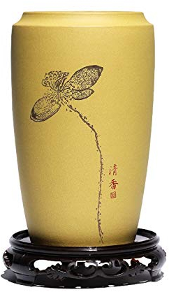GRFIT Blumentopf Chinesische Retro-Blumentopf-Hochgrad-lila Sandpflanztöpfe, die for Orchidee-Blumenpflanzung (mit Basis) geeignet sind Übertopf
