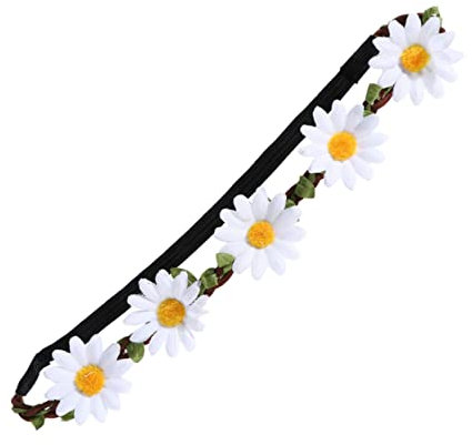 MUSISALY 5stücke Hawaii Sonnenblumen Stirnband Party-girlandenkränze Simuliertes Blumen Haarband Kopfbedeckung Im Böhmen-stil Strand-thema Party-geschenke Weiß