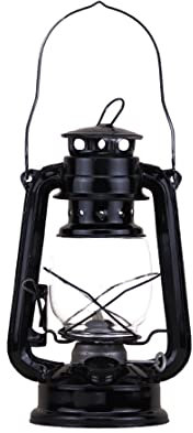 Pineeseatile Lámpara de Aceite Retro Lámpara de Queroseno Vintage Portable Camping Oil Linterna Ardiente Luces Exteriores Negro