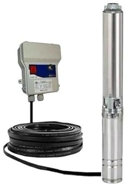 Pompa Sommersa per Pozzi Calpeda 4SDP4/9, 1 HP, 100 L/min, 6 bar, 230/400 V, Acciaio Inossidabile (V230+CAVO 90MT+BOX)
